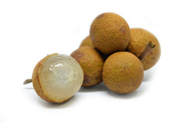 Longan on white background