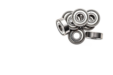 New replacement Roller Skate Bearings isolated on white background.