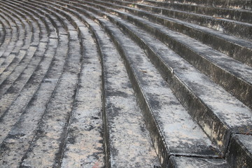 stair cement old in the public park select focus with shallow depth of field.