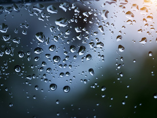 raindrops on window glass, background