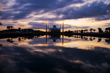Beautiful sunset at Central Songkhla Mosque