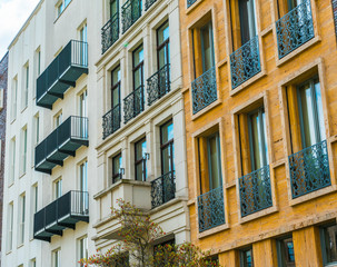 Fototapeta premium detailed view of facade of row houses