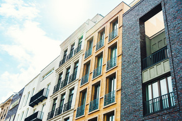 Naklejka premium townhouse with high contrasts