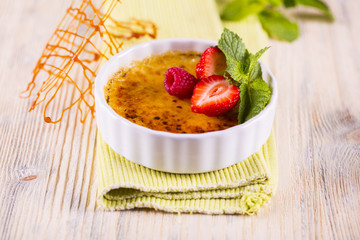 A caramel cream dessert on the basis of cream with the 