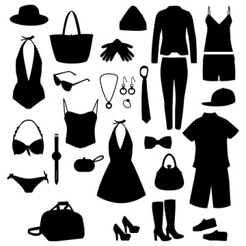Clothes silhouettes set.