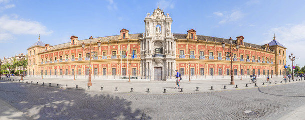 Fototapeta na wymiar San Telmo Palace at Seville, seat of the presidency of the Andalusian Autonomous Government