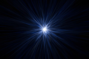 electric blue fractal on black background