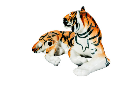 Figurine lying tiger.