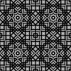 Seamless abstract ornamental pattern on black