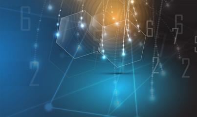 Abstract technology particle. Virtual molecule background. Computer generated for business solution and presentation