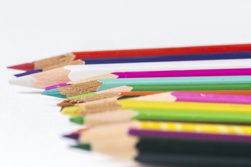Fototapeta premium Colorful pencils on a white background