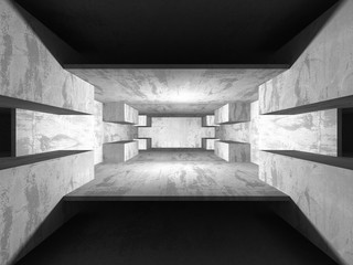 Concrete architecture background. Abstract empty dark room