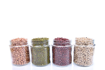 Beans in jar glass