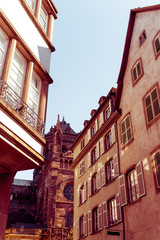 Naklejka premium Traditional houses in La Petite France, Strasbourg, Alsace, France