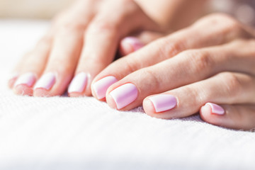 Pink female nails 