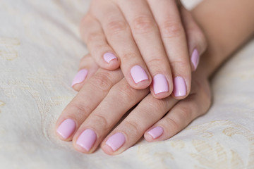 Pink female nails 