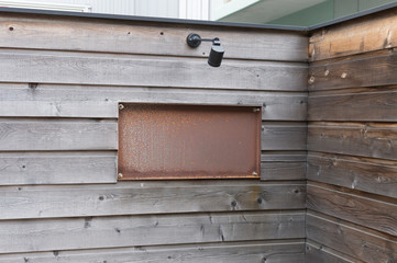 Large blank billboard on a street wall, banners with room to add your own text