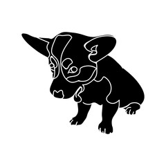 silhouette Corgi dog vector