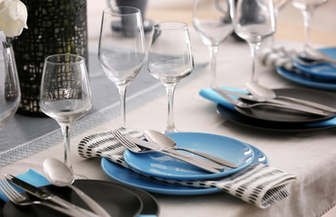 Beautiful festive table setting, closeup