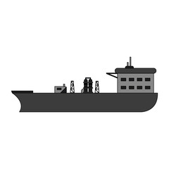 Obraz premium colorful graphic boat cargo with platform vector illustration