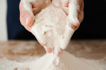 Chef preparing dough - cooking process
