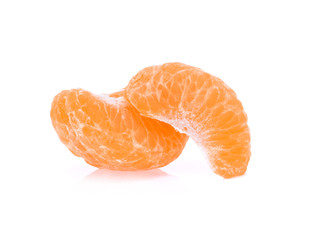 Lobe of orange isolated on white background.