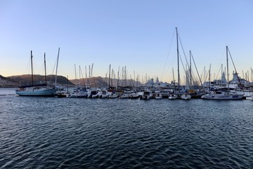 Fototapeta na wymiar Boats in a harbor