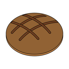 color image circular bread food bakery vector illustration