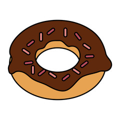 Obraz premium color image cartoon donut with colored sparks vector illustration