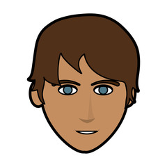 face of handsome tan skin man icon image vector illustration design 