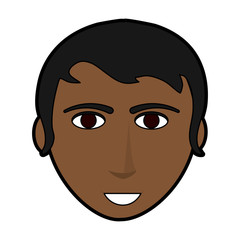 face of handsome dark skin man icon image vector illustration design 