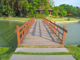 Wooden Pond Bridge