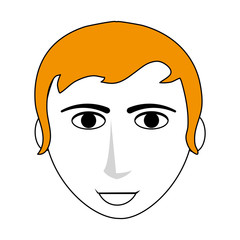 face of handsome blonde man icon image vector illustration design 