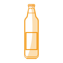 orange silhouette shading cartoon bottle glass of refresh beverage vector illustration