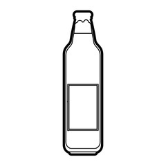 black silhouette cartoon bottle glass of refresh beverage vector illustration