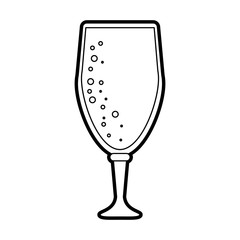 black silhouette cartoon beer in cup glass with foam vector illustration