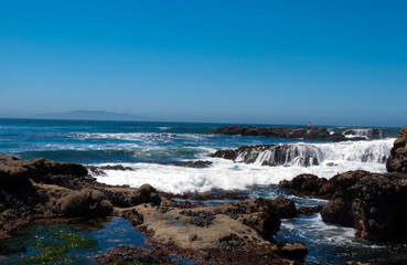 Ocean Waves Crashing Into Rocks