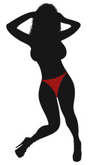 Obraz na płótnie Canvas Sexy girl with red tanga