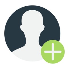 User profile flat icon, account and website