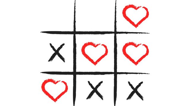 Tic-Tac-Toe. X-O game.Hand drawn tic-tac-toe elements.