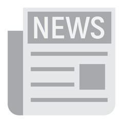 News flat icon, newspaper and website