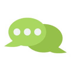 Speech bubble flat con, chat and website