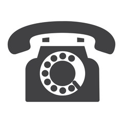 Vintage Phone solid icon, Contact us and website