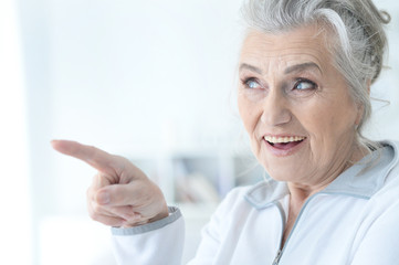 Beautiful gray-haired elderly woman