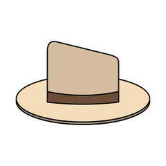 color image cartoon elegant hat with bow lace vector illustration