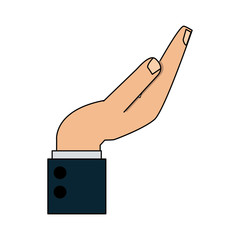 color image cartoon side view hand with sleeve executive vector illustration