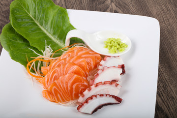 Salmon and Octopus sashimi