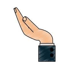 color pencil cartoon side view hand with sleeve executive vector illustration