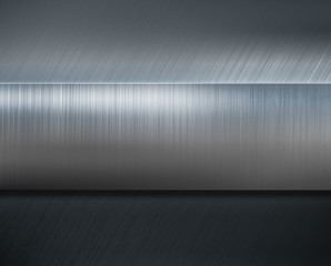 metal stripe over brushed metallic background 3d illustration