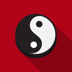 yin yang icon vector flat design.
